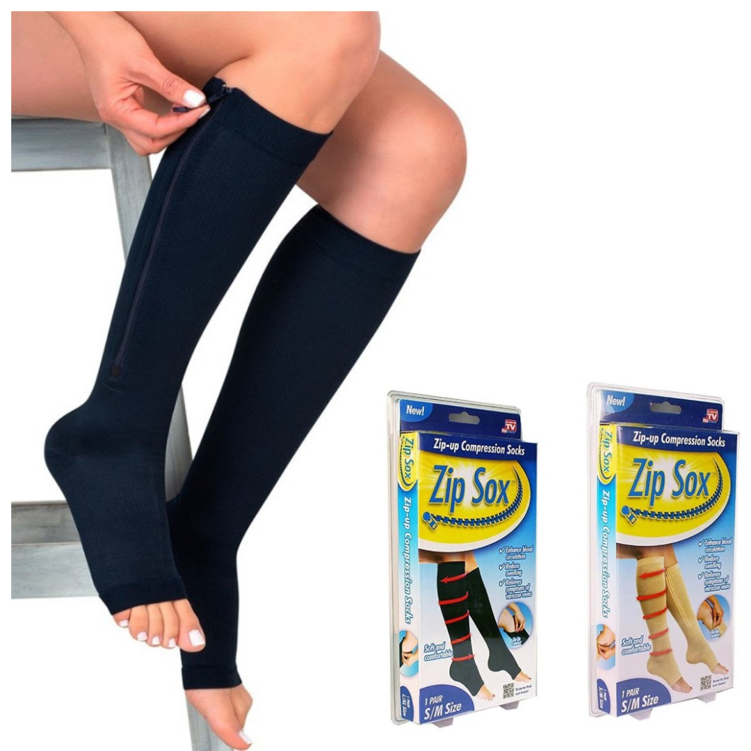 Medias De Compresion Con Cierre Zip Sox